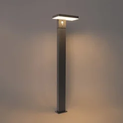 Außenpfosten dunkelgrau 80 cm inkl. LED und Abblendlicht auf Solar - Sunnie