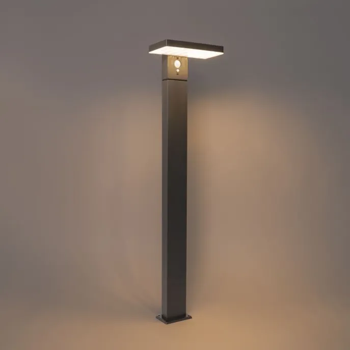 Außenpfosten dunkelgrau 80 cm inkl. LED und Abblendlicht auf Solar - Sunnie