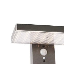 Außenpfosten dunkelgrau 80 cm inkl. LED und Abblendlicht auf Solar - Sunnie