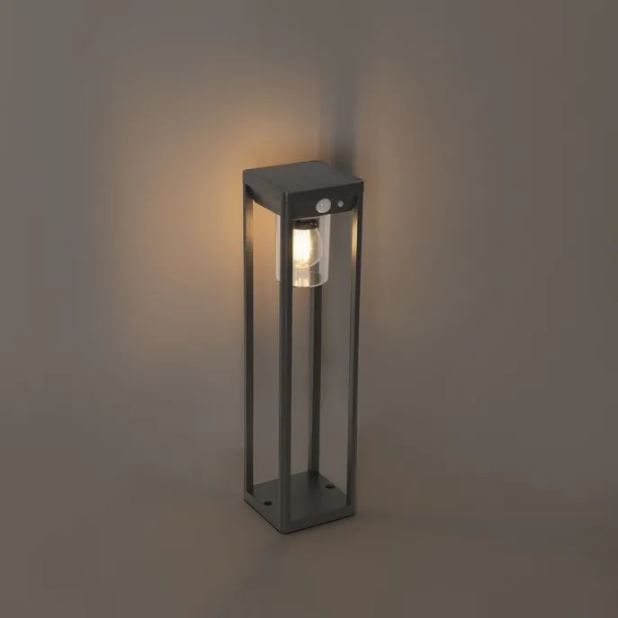 Außenpoller dunkelgrau 40 cm inkl. LED und Solar - Sonne