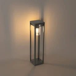 Außenpoller dunkelgrau 40 cm inkl. LED und Solar - Sonne