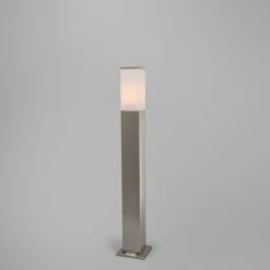 Außen-Stablampe Stahl 80cm IP44 - Malios mit Erdspieß und Kabelverschraubung