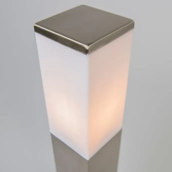 Außen-Stablampe Stahl 80cm IP44 - Malios mit Erdspieß und Kabelverschraubung