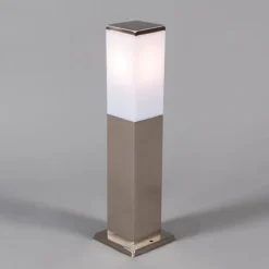 Außen-Stablampe Stahl 45cm IP44 - Malios mit Erdspieß und Kabelverschraubung