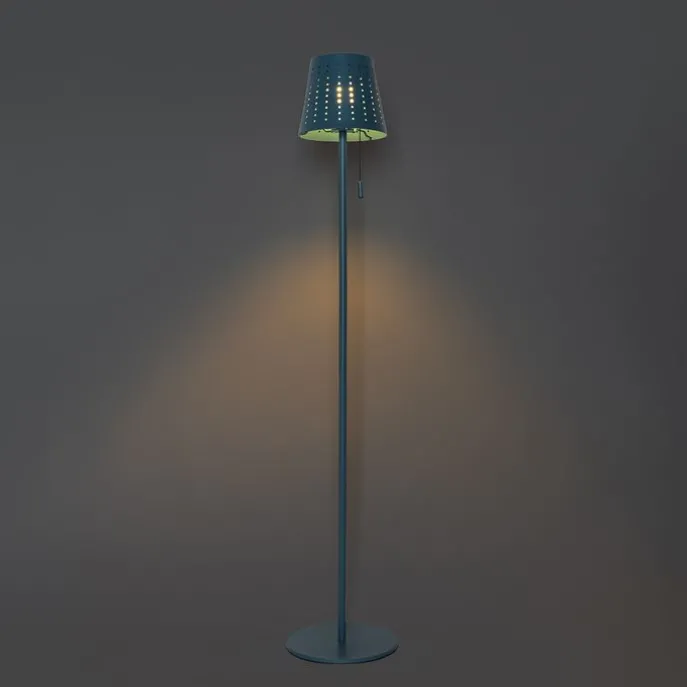 Außenstehleuchte blau inkl. LED 3-stufig dimmbar auf Solar - Ferre