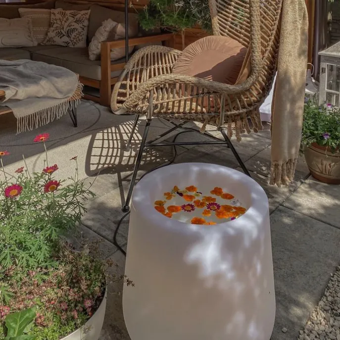 Außenstehleuchte Blumentopf weiß IP44 - Blumentopf