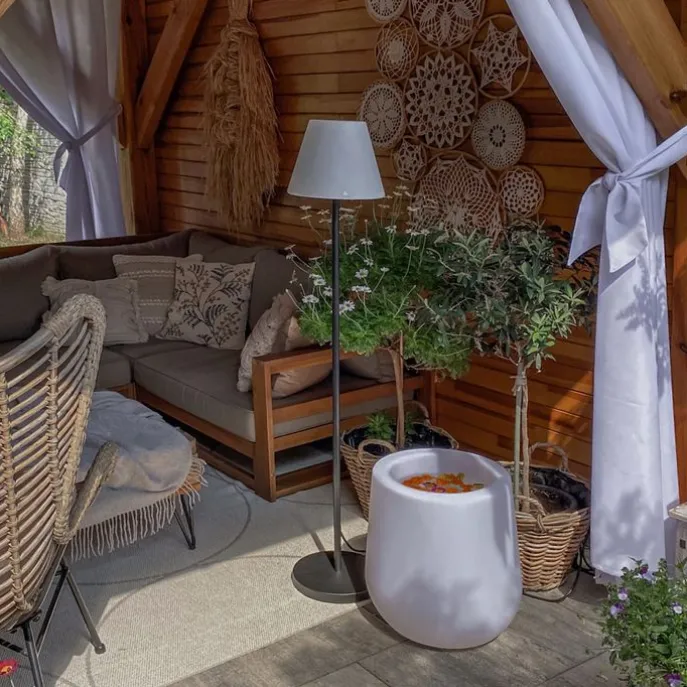 Außenstehleuchte Blumentopf weiß IP44 - Blumentopf