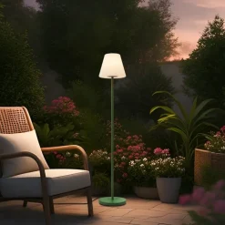 Außenstehleuchte Grün mit weißem Schirm IP65 - Virginia