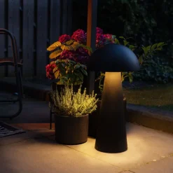 Außenstehleuchte schwarz 65 cm - Pilz