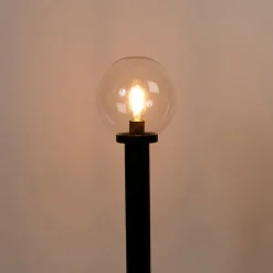 Außenstehleuchte schwarz mit klarer Kugel 100 cm IP44 - Sfera