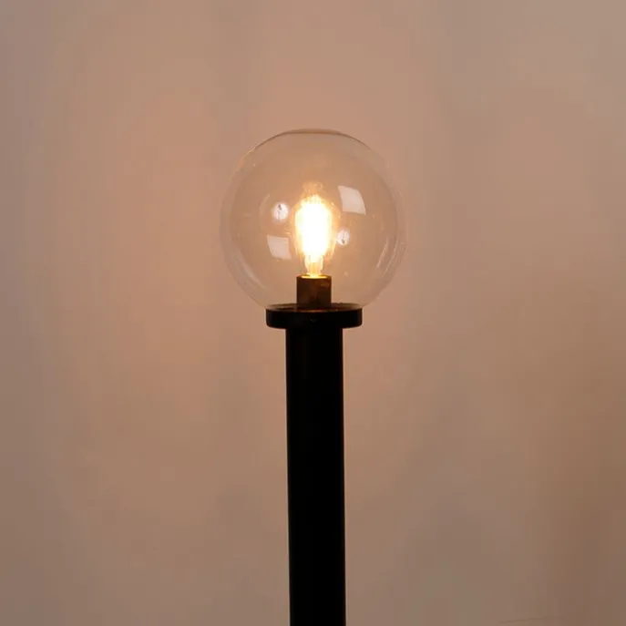 Außenstehleuchte schwarz mit klarer Kugel 100 cm IP44 - Sfera