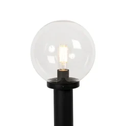 Außenstehleuchte schwarz mit klarer Kugel 100 cm IP44 - Sfera