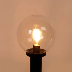 Außenstehleuchte schwarz mit klarer Kugel 50 cm IP44 - Sfera