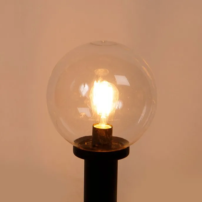 Außenstehleuchte schwarz mit klarer Kugel 50 cm IP44 - Sfera