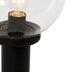 Außenstehleuchte schwarz mit klarer Kugel 50 cm IP44 - Sfera