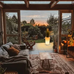 Außenstehleuchte weiß 60 cm Blumentopf IP44 - Verano