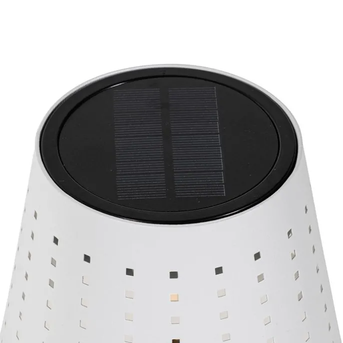 Außenstehleuchte weiß inkl. LED 3-stufig dimmbar auf Solar - Ferre