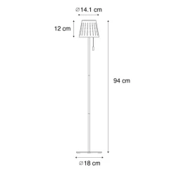 Außenstehleuchte weiß inkl. LED 3-stufig dimmbar auf Solar - Ferre