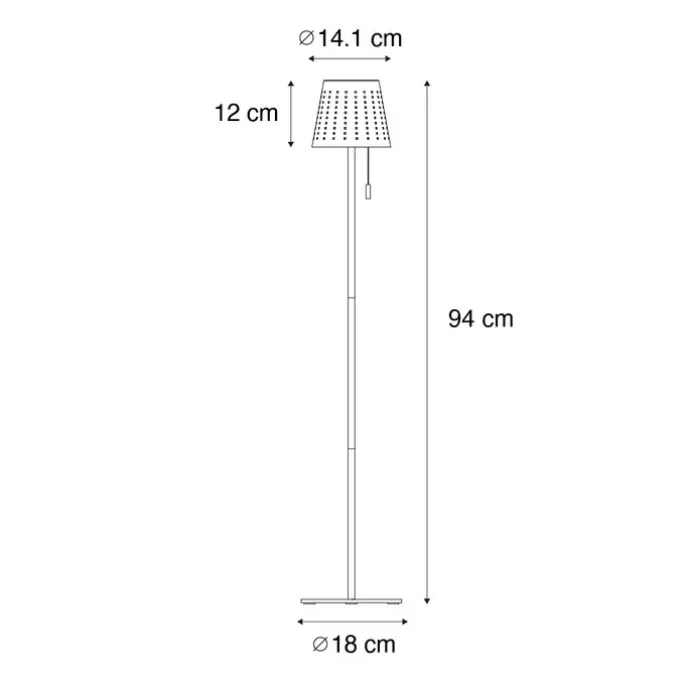 Außenstehleuchte weiß inkl. LED 3-stufig dimmbar auf Solar - Ferre