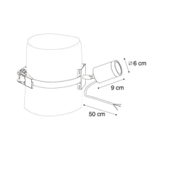 Außenstrahler Schwarz für Baum GU10 50mm Drehbar und Neigbar IP65 - Solo