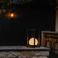 Außen-Tischleuchte Schwarz inkl. wiederaufladbare LED mit Touchsensor - Nowi