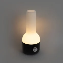 Außen-Tischleuchte Schwarz-Weiß mit wiederaufladbarem LED IP44 - Haard