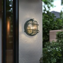 Außenwand- und Deckenleuchte Dunkelgrün Rund IP44 - Noutica