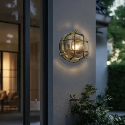 Außenwand- und Deckenleuchte Antikgold Rund IP44 - Noutica