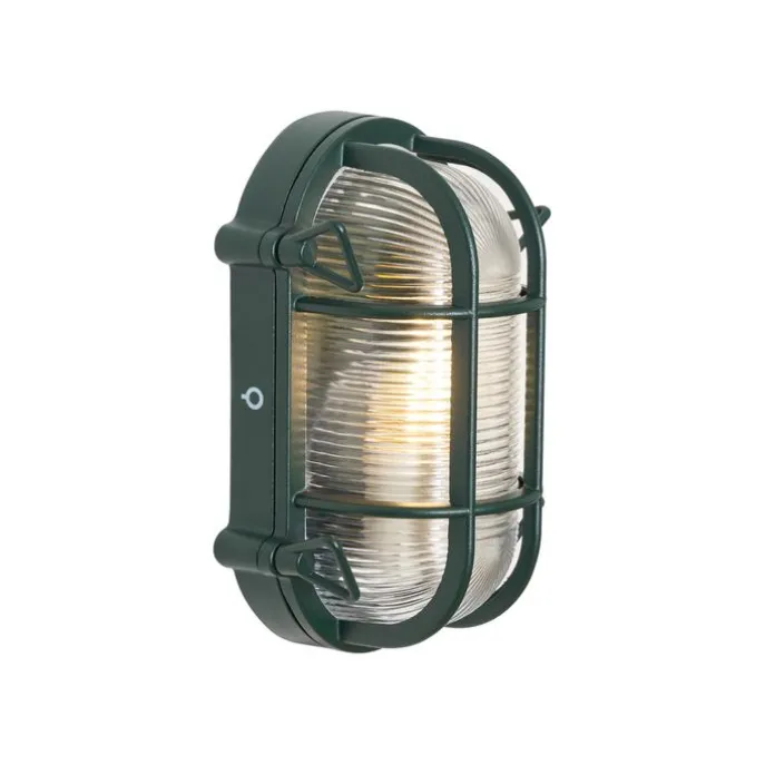 Außenwand- und Deckenleuchte Dunkelgrün Oval IP44 - Noutica
