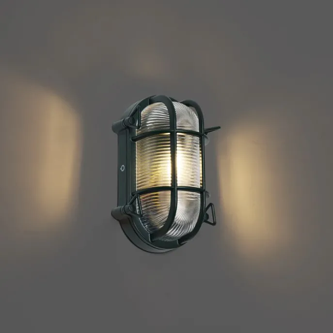 Außenwand- und Deckenleuchte Dunkelgrün Oval IP44 - Noutica