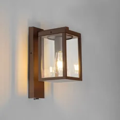 Außenwandlaterne rostbraun mit Hell-Dunkel-Sensor IP44 - Charlois