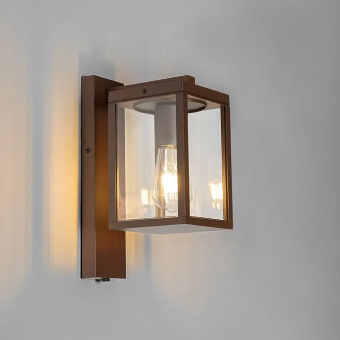 Außenwandlaterne rostbraun mit Hell-Dunkel-Sensor IP44 - Charlois