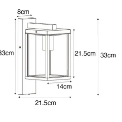 Außenwandlaterne rostbraun mit Hell-Dunkel-Sensor IP44 - Charlois