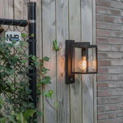 Außenwandlaterne schwarz mit Bewegungssensor IP44 - Charlois