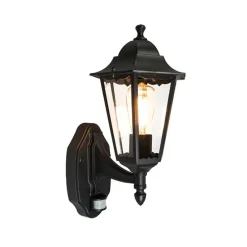 Außenwandlaterne schwarz mit Bewegungssensor IP44 - New Orleans Up