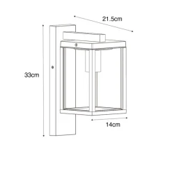 Außenwandlaterne schwarz mit geripptem Glas IP44 - Charlois
