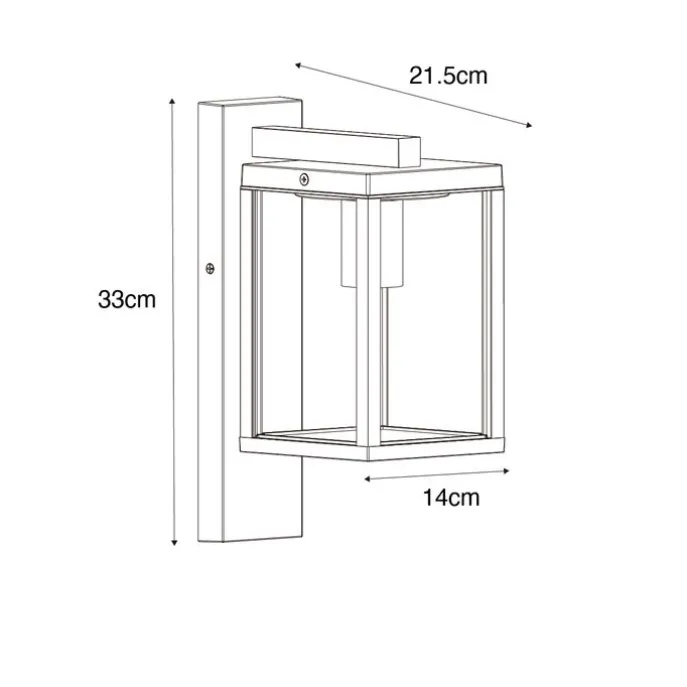 Außenwandlaterne schwarz mit geripptem Glas IP44 - Charlois