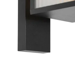 Außenwandlaterne schwarz mit geripptem Glas IP44 - Charlois