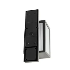 Außenwandlaterne schwarz mit geripptem Glas IP44 - Charlois