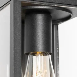 Außenwandlaterne schwarz mit Hell-Dunkel-Sensor IP44 - Charlois