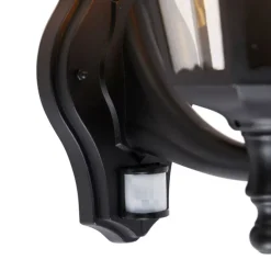 Außenwandlaterne schwarz mit Bewegungssensor IP44 - Havanna