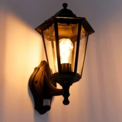 Außenwandlaterne schwarz mit Bewegungssensor IP44 - Havanna