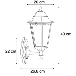 Außenwandlaterne schwarz mit Bewegungssensor IP44 - Havanna