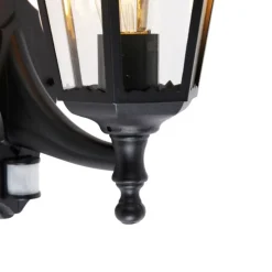 Außenwandlaterne schwarz mit Bewegungssensor IP44 - Havanna