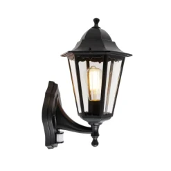 Außenwandlaterne schwarz mit Bewegungssensor IP44 - Havanna