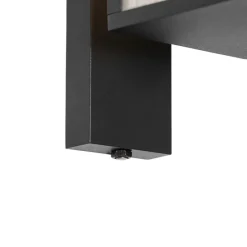 Außenwandlaterne schwarz mit geripptem Glas und Hell-Dunkel-Sensor - Charlois