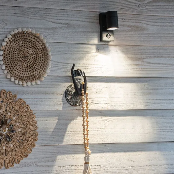 Außenwandleuchte Anthrazit IP44 mit Bewegungssensor - Solo