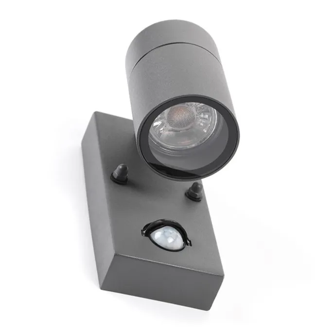 Außenwandleuchte Anthrazit IP44 mit Bewegungssensor - Solo