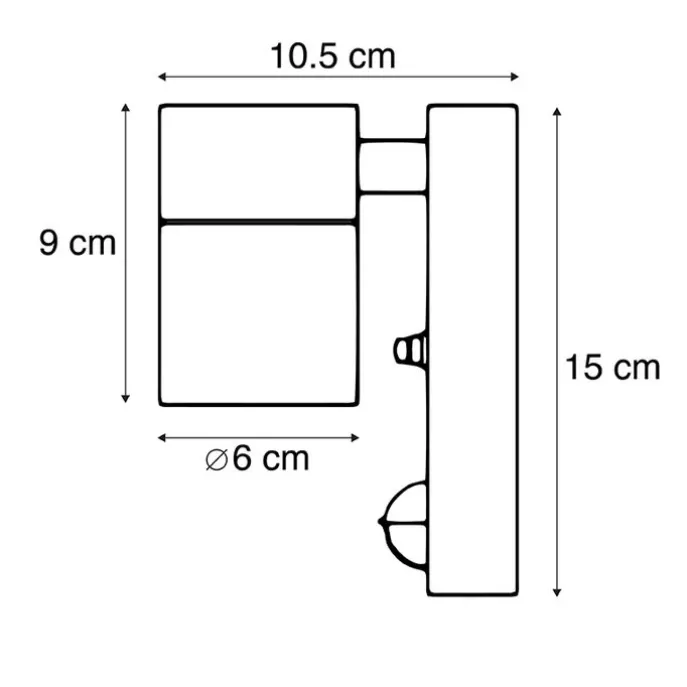 Außenwandleuchte Anthrazit IP44 mit Bewegungssensor - Solo