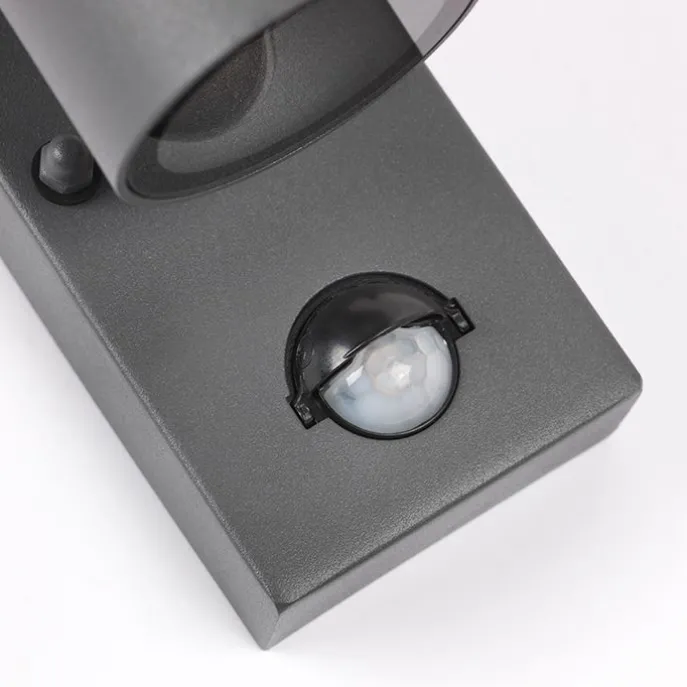 Außenwandleuchte Anthrazit IP44 mit Bewegungssensor - Solo